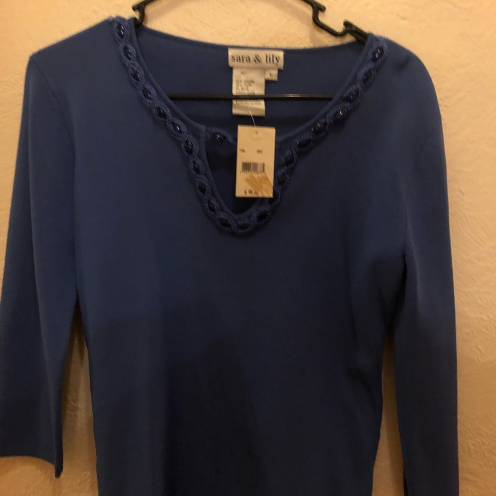 This is a size large(junior) cute blue top